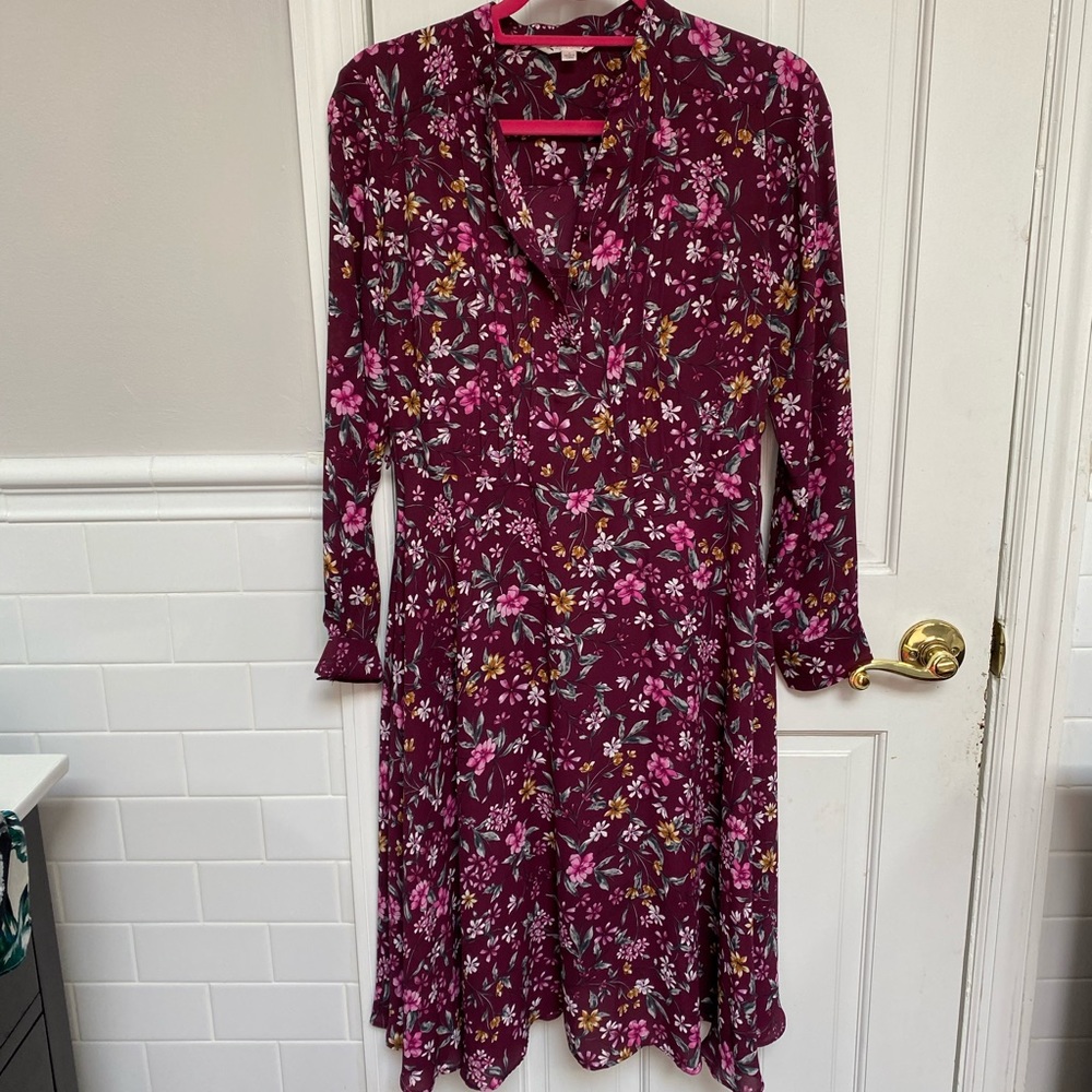 Nanette Lepore maroon Floral Dress